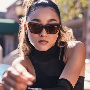 QUAY On the Radio 50mm Polarized Cat Eye Sunglasses